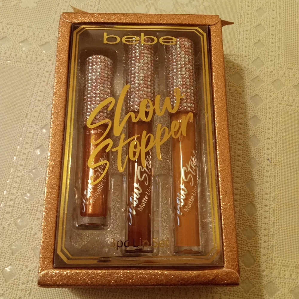 🆕 Bebe Show Stopper 3 Piece Lip Set, New